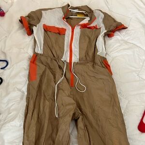 Cute tan track suit/jumpsuit. NEW